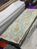 Banarasi pure katan silk saree with meenakari jaal design in Powder Blue color
