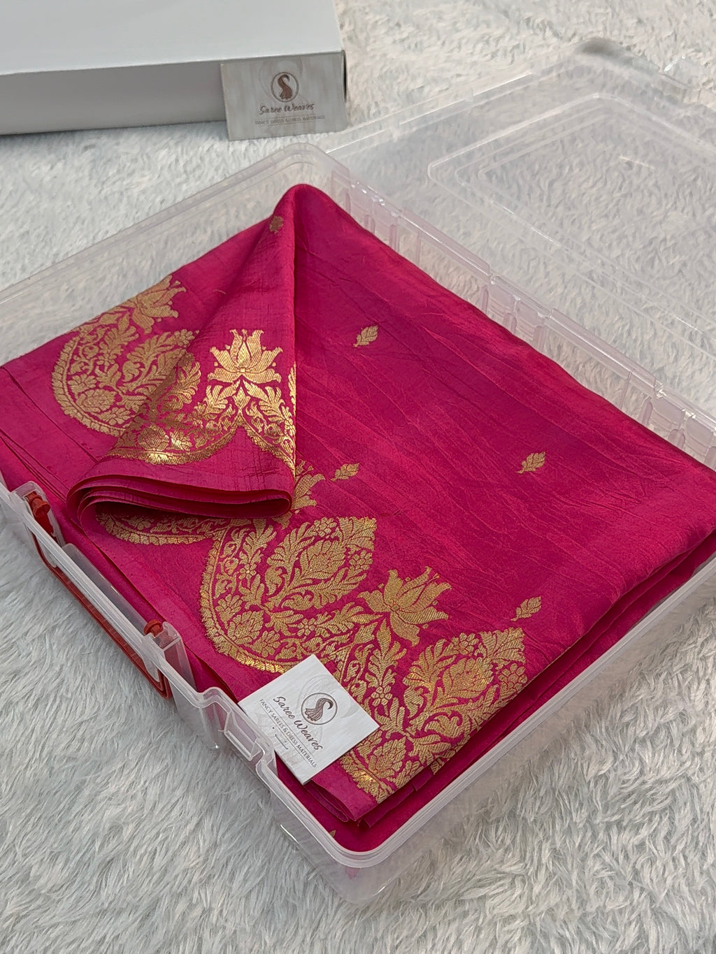 Banarasi Raw Mango Silk Saree in Border and Buti Design in Gold Zari work in Dusty Pink