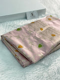 Banarasi Mashru Silk Saree Intricate Meenakari Jaal Design in Light Pink color