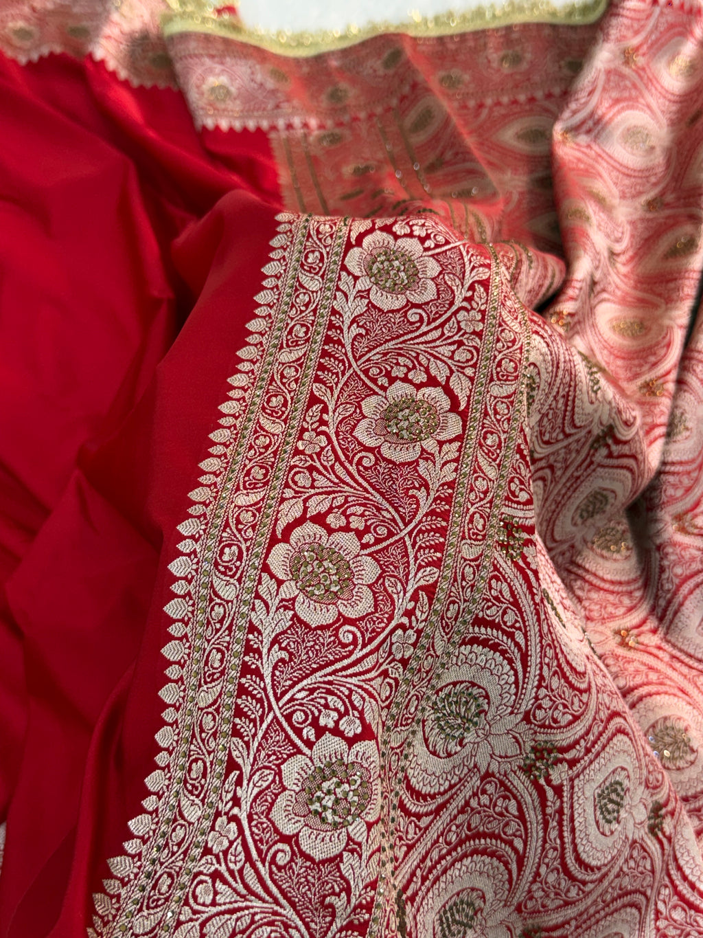 Bridal Mashru Silk Saree in Red Color Shade