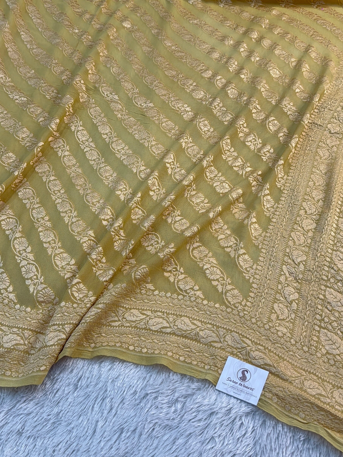 Banarasi Pure Khaddi Chiffon Saree in Floral Aada Jaal Design in Deep Maroon Colour