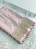 Mashru Silk BanarasiBorder Buti Saree in Baby Pink Color