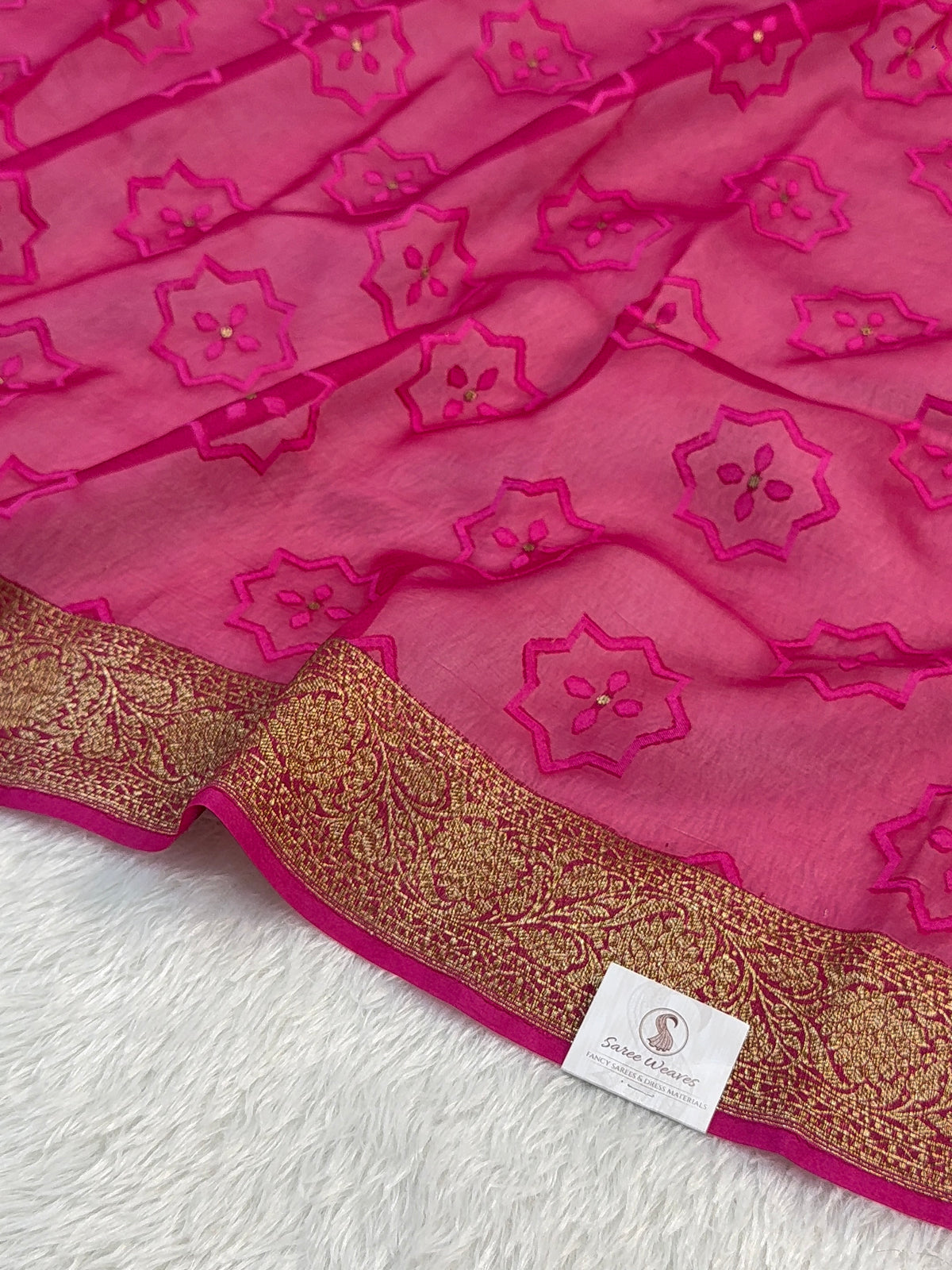 Pure Kora Silk Saree with Antique Zari weaving in Dusty Rose Colour