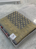 Banarasi Pure Khaddi Shifon Saree in Border And Buti Design in Grey Colour