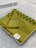 Banarasi Pure Khaddi Chiffon Saree in Skirt Buti Design in Rusty Green Colour