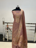 Pure Viscose Meenakari 3 piece Suit with Zari Work with Heavy Dupatta in color