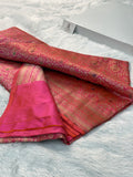 Banarasi pure katan silk saree with brocade meenakari jaal design in Wine colour