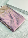 Banarasi Mashru Silk Saree Intricate Buti Design in Rusty Lavender color