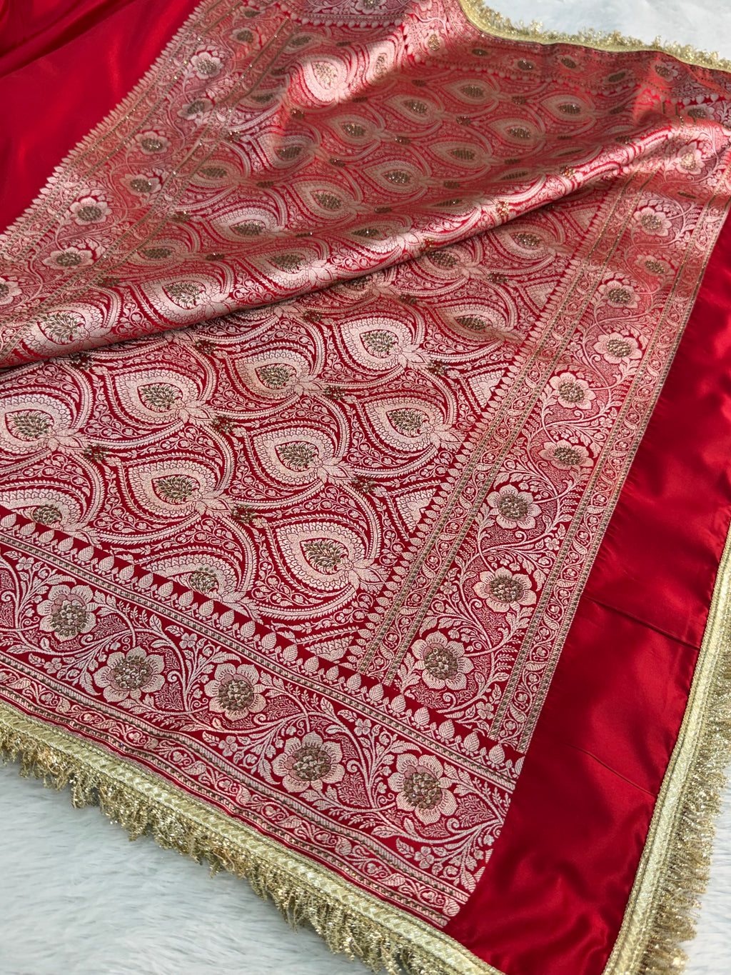 Bridal Mashru Silk Saree in Red Color Shade