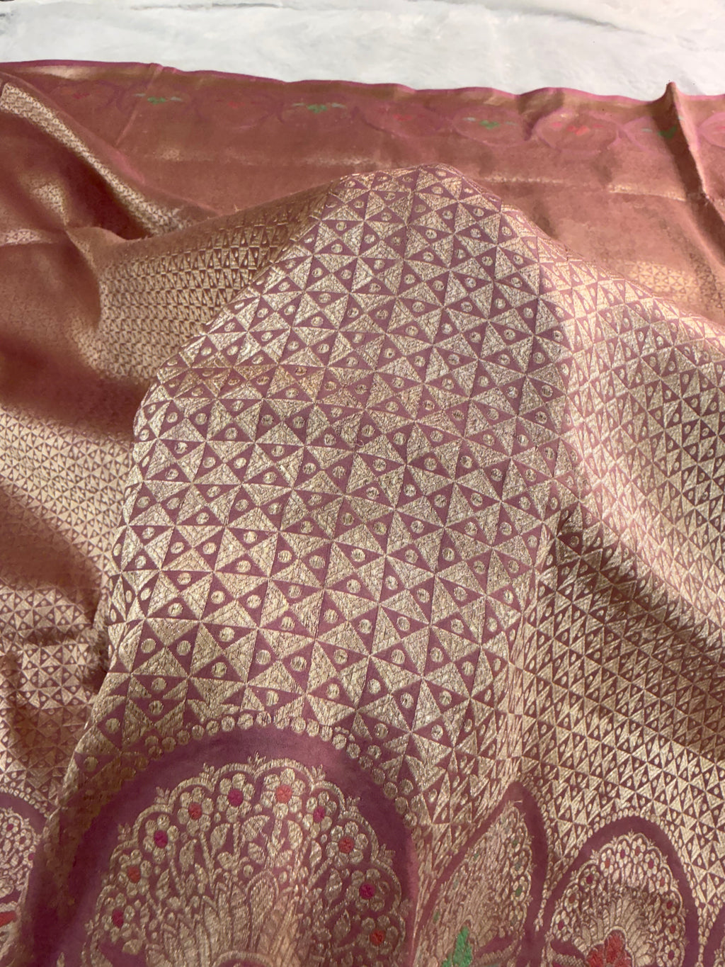 Banarasi Kadhua Pure Katan Silk Saree with brocade weaving all over the body with meena border