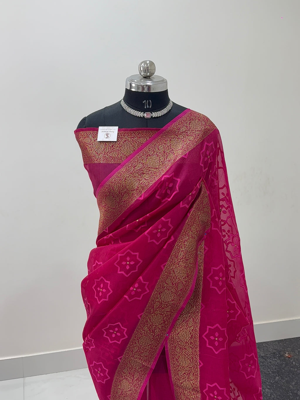 Pure Kora Silk Saree with Antique Zari weaving in Dusty Rose Colour