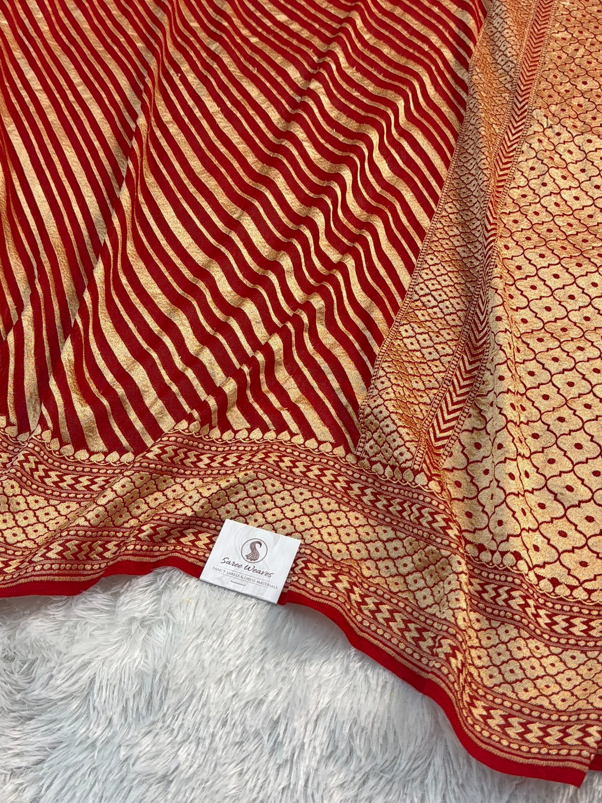 Banarasi Pure Khaddi Chiffon Saree in Aada Zari Design in Deep Maroon Colour
