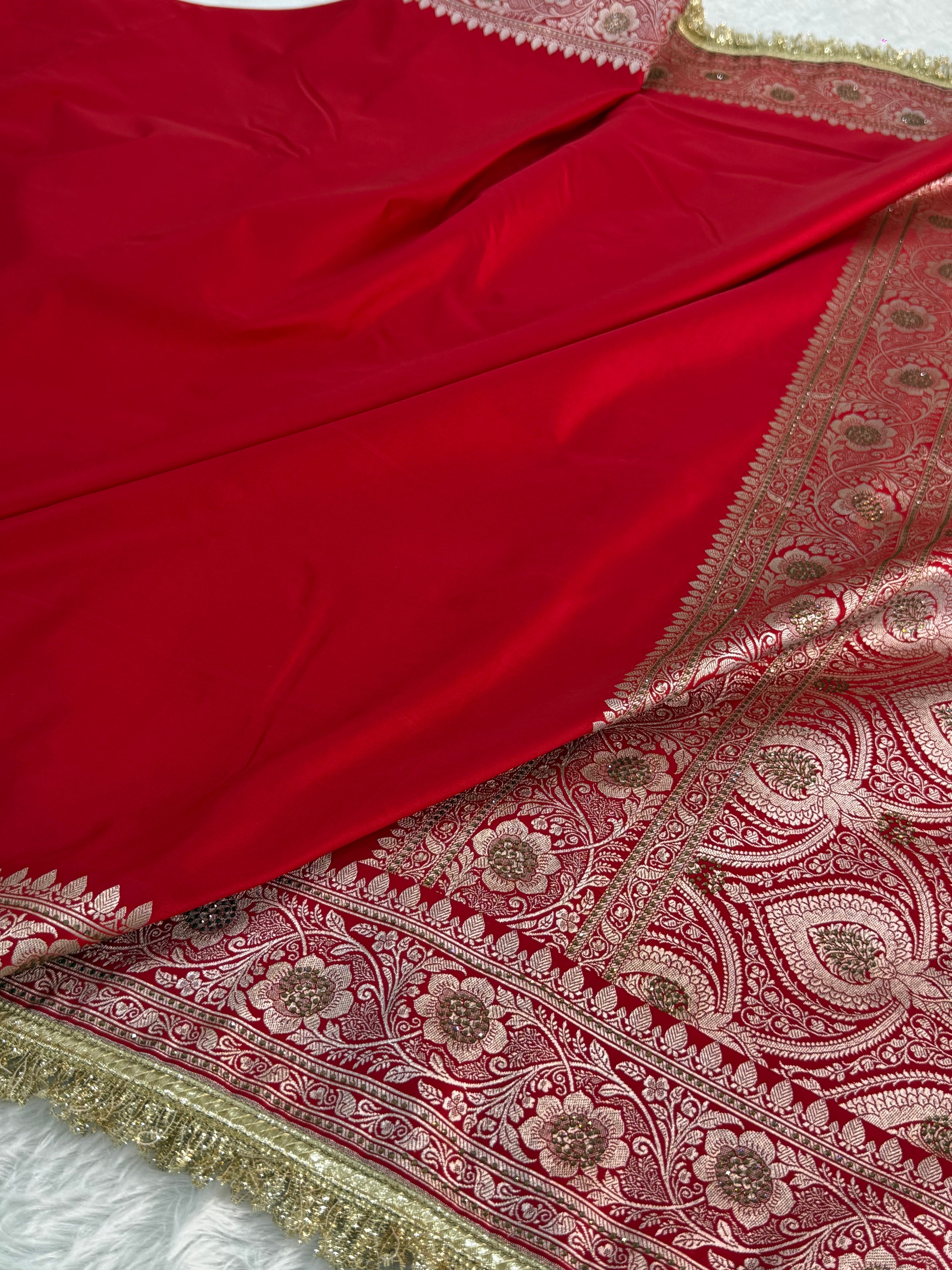 Bridal Mashru Silk Saree in Red Color Shade
