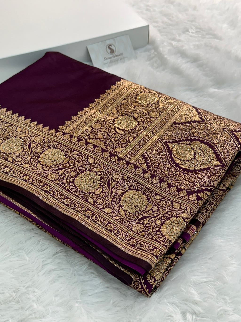Mashru Bridal saree in Magenta color shade