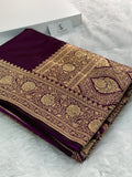 Mashru Bridal saree in Magenta color shade