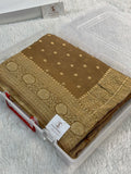Banarasi Pure Khaddi Chiffon Saree in Border and Buti Design in Camel Brown Colour
