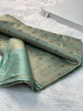 Banarasi pure katan silk saree with brocade meenakari jaal design in Light Sea Green colour
