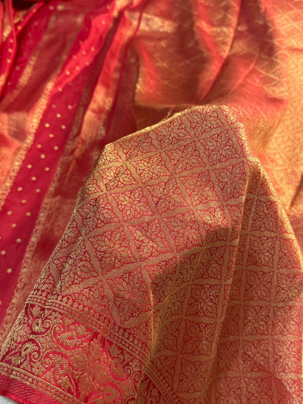 HO Silk saree in Bloody Red Colour with Vertical Stripes design