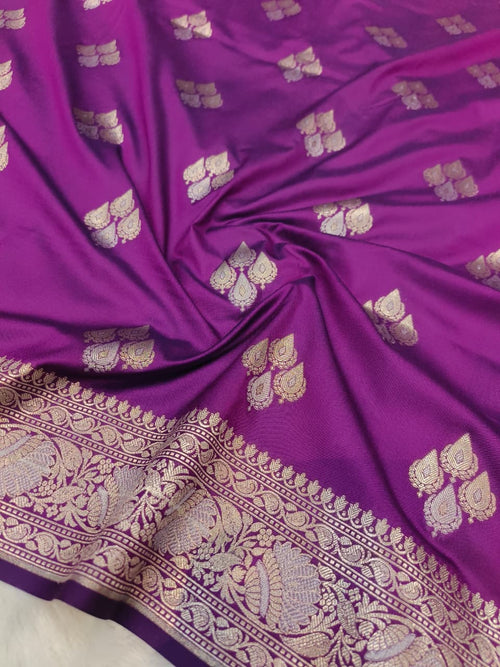 Banarasi Katan Silk Banarasi Zari Border Buta Design Saree