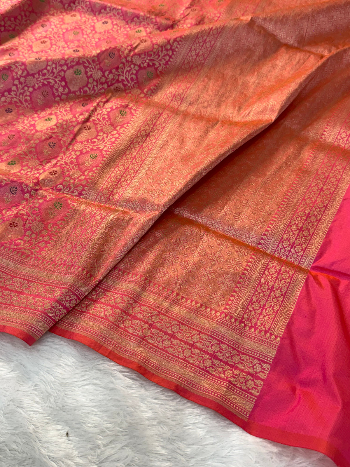 Banarasi pure katan silk saree with brocade meenakari jaal design in Wine colour