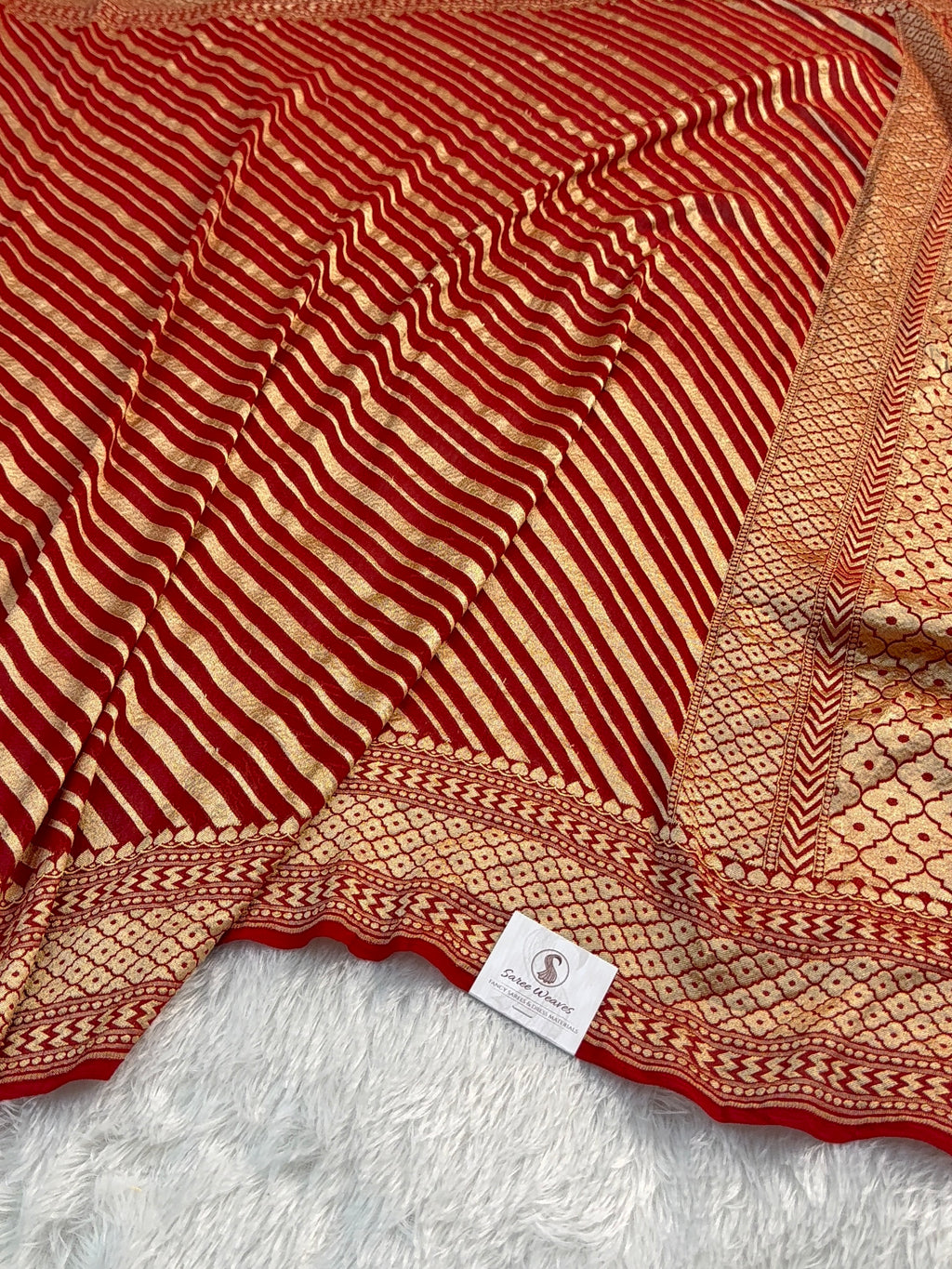 Banarasi Pure Khaddi Chiffon Saree in Aada Zari Design in Deep Maroon Colour