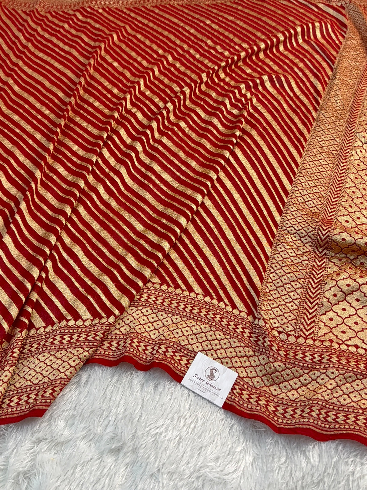 Banarasi Pure Khaddi Chiffon Saree in Aada Zari Design in Deep Maroon Colour