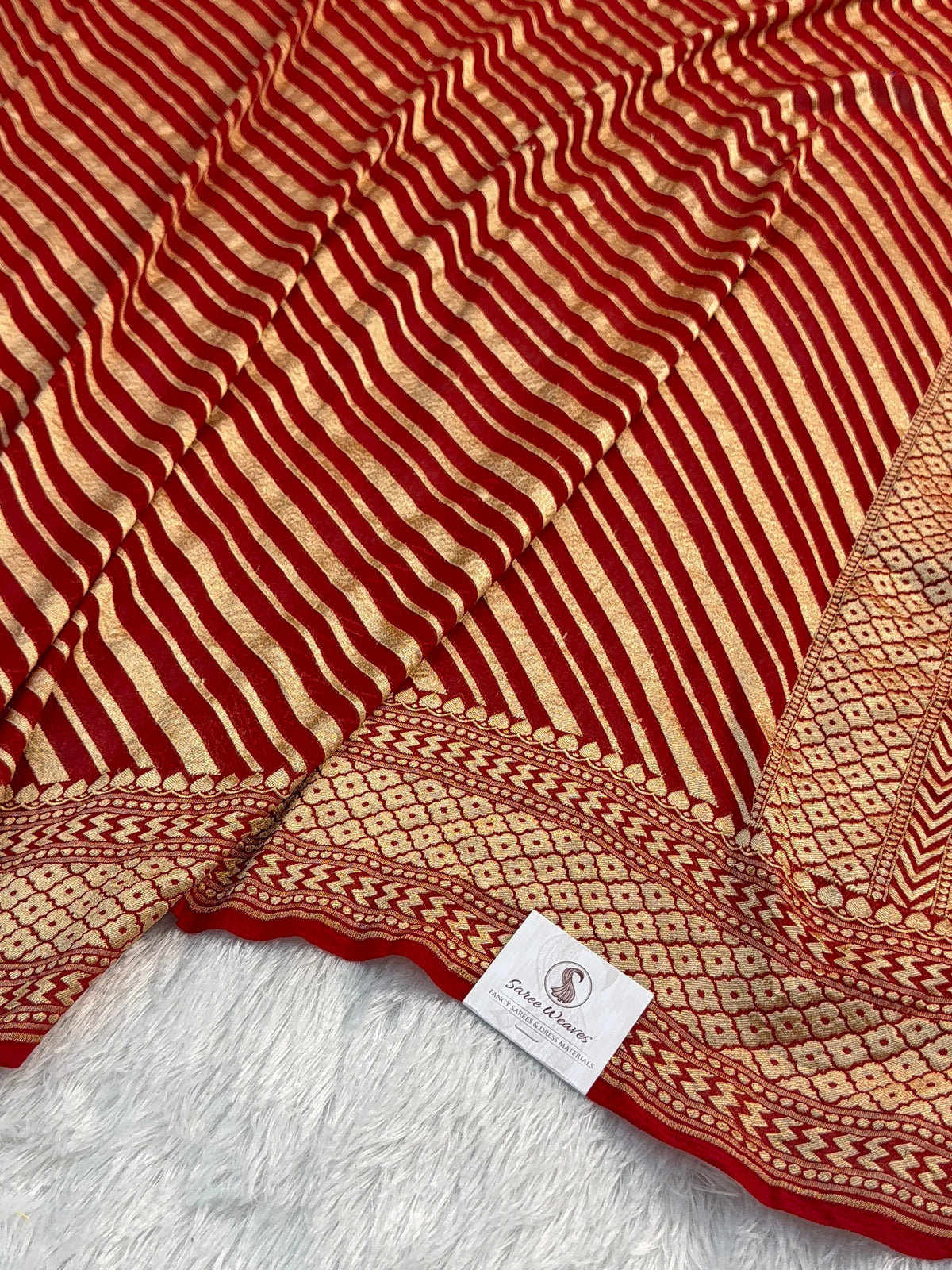 Banarasi Pure Khaddi Chiffon Saree in Aada Zari Design in Deep Maroon Colour