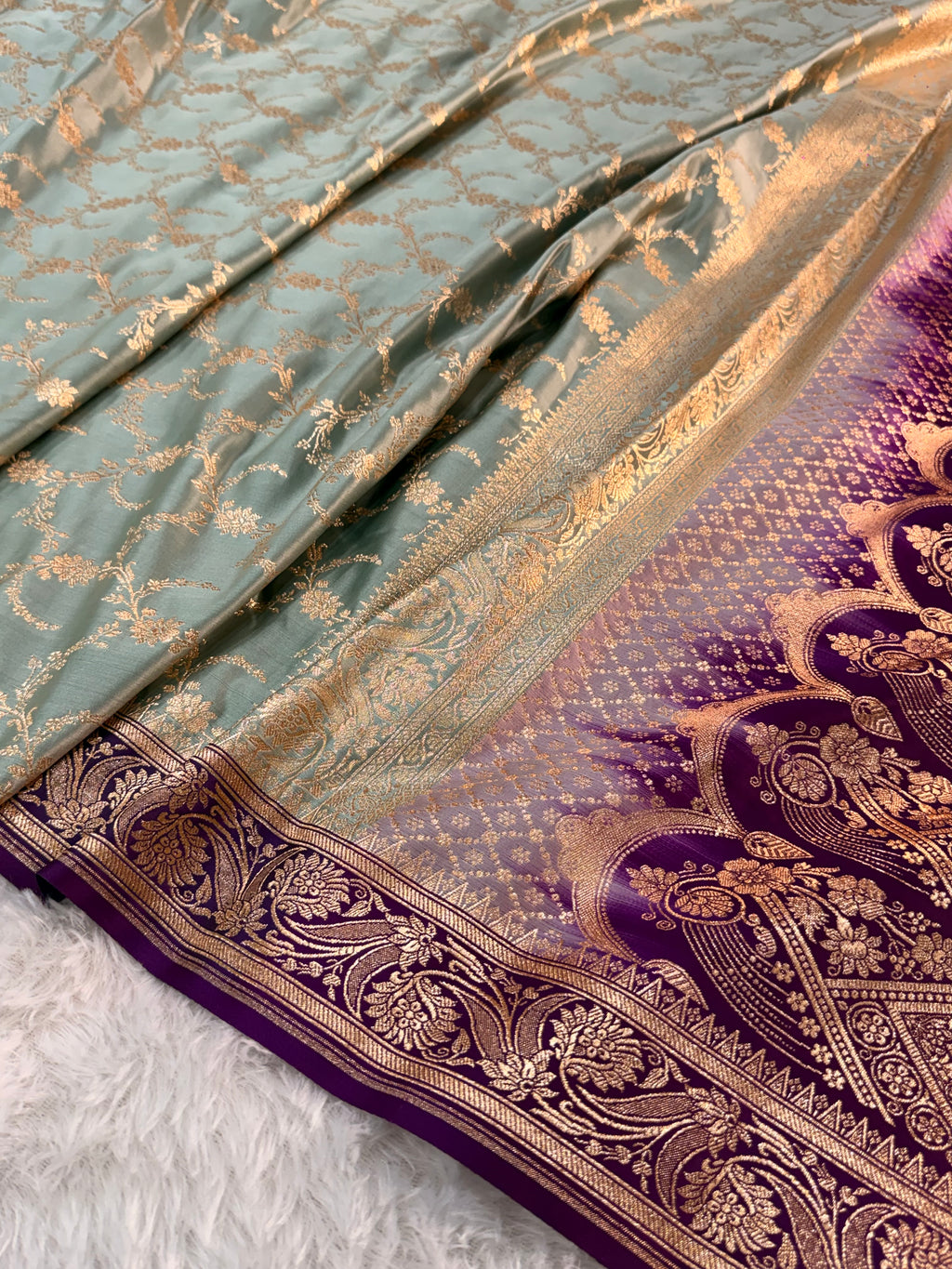 Banarasi Mashru Silk Saree with Tanchoi Weaving in Rusty Rani colour (Copy)