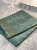 HO Silk saree in Light Pastel Blue Colour with Vertical Stripes design