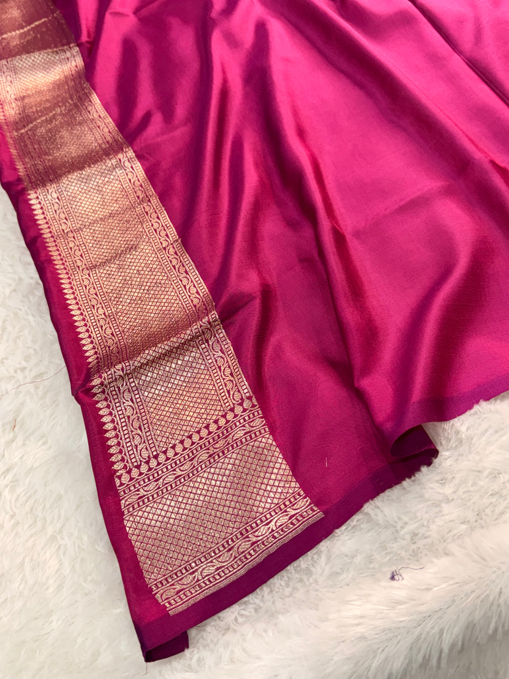 Banarasi pure katan silk saree in wine color with vertical stripes, Light gold Zari coated with pure silver