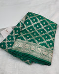 Mashru Silk Banarasi Zari Border Chaukdi Jaal Saree