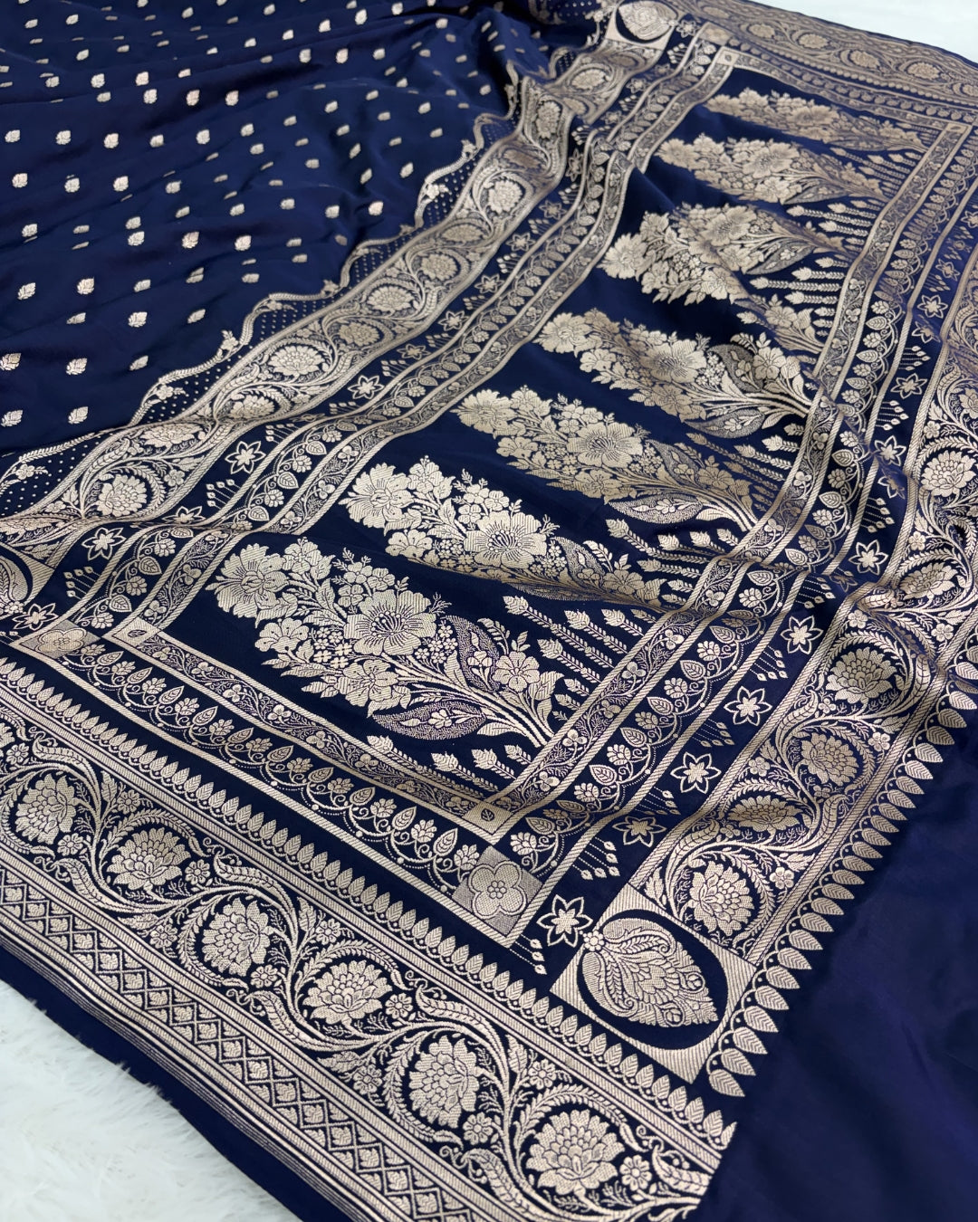 Mashru Silk Banarasi Designer Border Buti Saree
