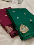 Mango Silk Open Buta Border Buti Saree