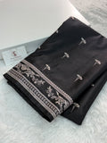 Banarasi Mashru Saree In buti design in black color
