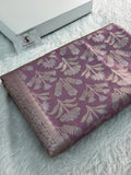Banarasi tissue silk saree with floral buta design in Light Rusty Pink color