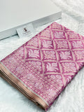 Banarasi tissue silk saree in Rusty Rani color