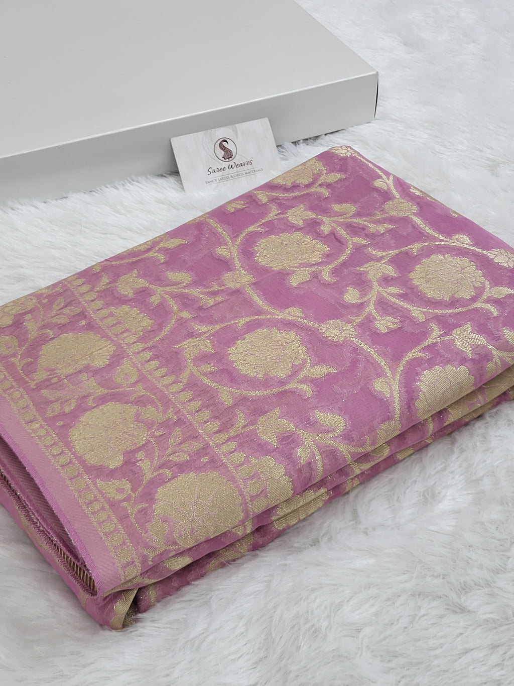 Georgette saree in floral jaal design