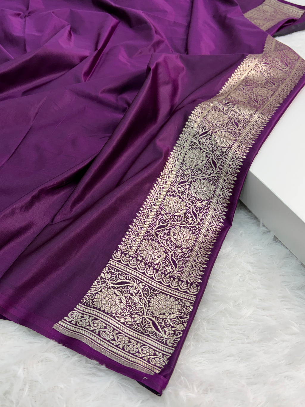 Mashru Silk booti design in purple color shade