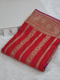 Banarasi mashru silk saree in vertical stripes design